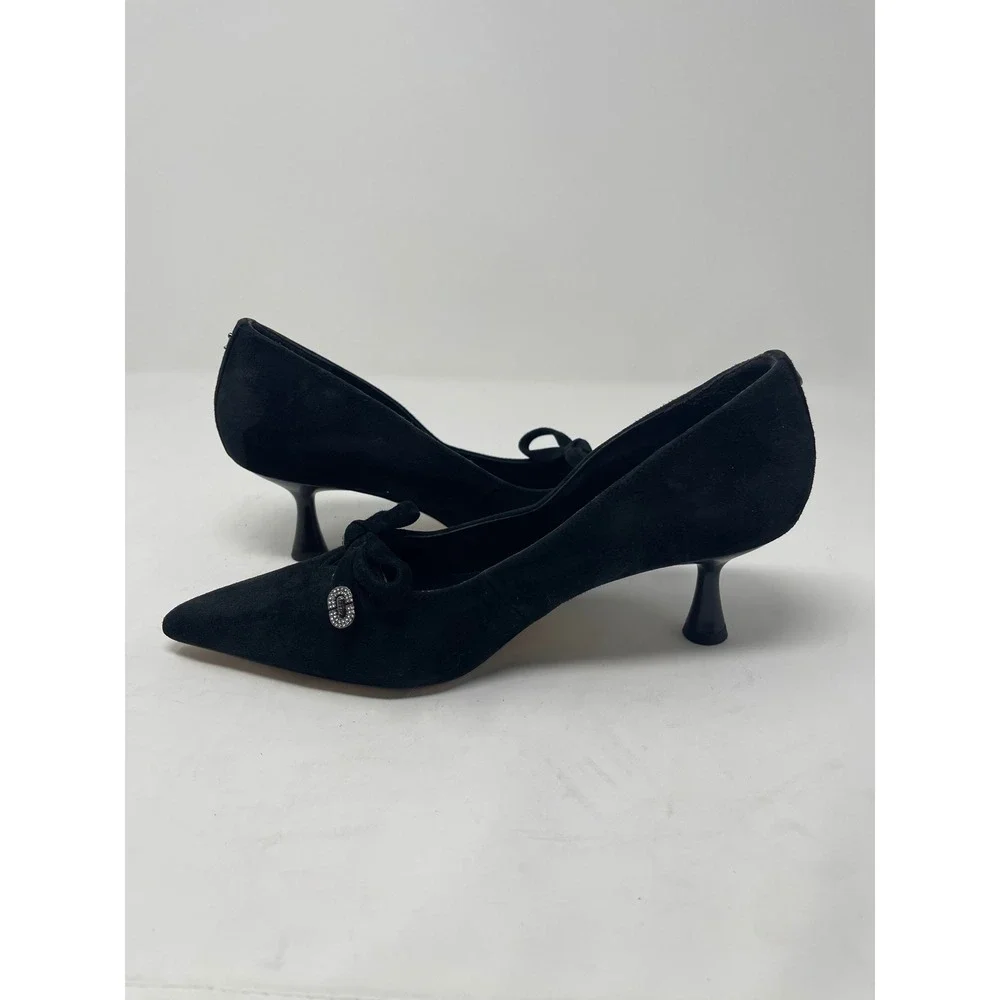 Circus‎ by Sam Edelman Kitten Heels Womens 6.5 Black Excellent Rhinestone Bow